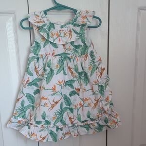 Janie and Jack White and Green Floral Dress